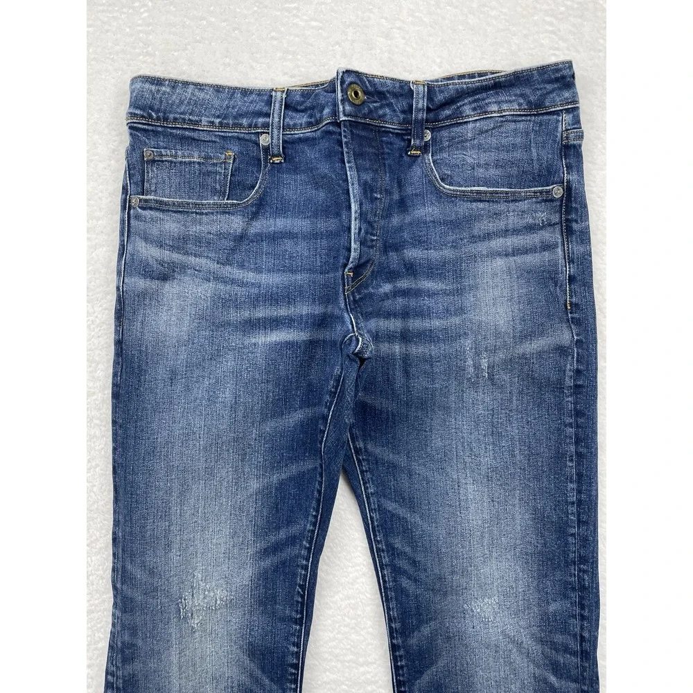 G Star Raw 3301 Slim Men's‎ Jeans 31x32 Blue Button Fly Stretch